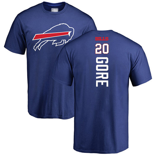 Men NFL Buffalo Bills #20 Frank Gore Royal Blue Backer T Shirt